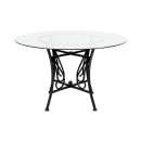 Flash Furniture XU-TBG-16-GG 48" Round Princeton Dining Table w/ Glass Top - 29"H, Metal Frame, Black thumbnail 2