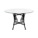 Flash Furniture XU-TBG-16-GG 48" Round Princeton Dining Table w/ Glass Top - 29"H, Metal Frame, Black thumbnail 3
