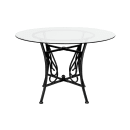 Flash Furniture XU-TBG-17-GG 45" Round Princeton Dining Table w/ Glass Top - 29"H, Metal Frame, Black thumbnail 2