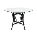 Flash Furniture XU-TBG-17-GG 45" Round Princeton Dining Table w/ Glass Top - 29"H, Metal Frame, Black thumbnail 3