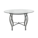 Flash Furniture XU-TBG-22-GG 48" Round Syracuse Dining Table w/ Glass Top - 29 1/2"H, Metal Frame, Silver thumbnail 3