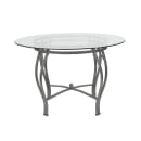 Flash Furniture XU-TBG-23-GG 45" Round Syracuse Dining Table w/ Glass Top - 29 1/2"H, Metal Frame, Silver thumbnail 2