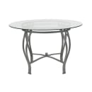 Flash Furniture XU-TBG-23-GG 45" Round Syracuse Dining Table w/ Glass Top - 29 1/2"H, Metal Frame, Silver thumbnail 3