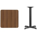 Flash Furniture XU-WALTB-2424-T2222-GG 24" Square Dining Height Table w/ Walnut Laminate Top - Cast Iron Base thumbnail 2