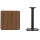 Flash Furniture XU-WALTB-2424-TR18-GG 24" Square Dining Height Table w/ Walnut Laminate Top - Cast Iron Base thumbnail 2