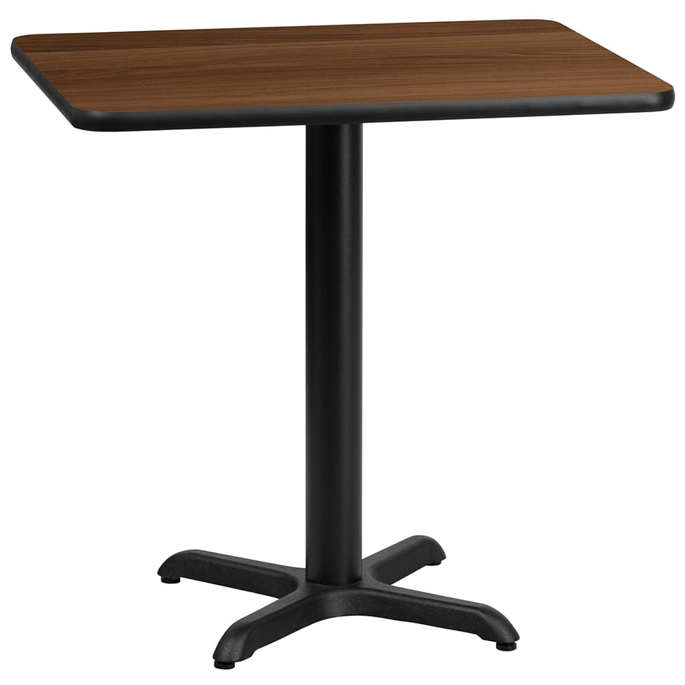 Flash Furniture XU-WALTB-2430-T2222-GG Rectangular Dining Height Table w/ Walnut Laminate Top - 30"W x 24"D, Cast Iron Base