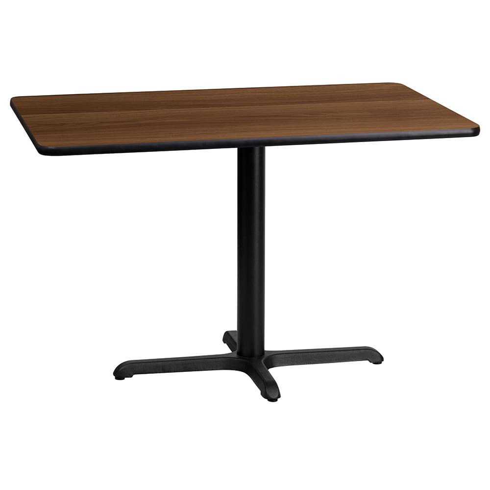 Flash Furniture XU-WALTB-2442-T2230-GG Rectangular Dining Height Table w/ Walnut Laminate Top - 42"W x 24"D, Cast Iron Base