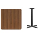 Flash Furniture XU-WALTB-3030-T2222-GG 30" Square Dining Height Table w/ Walnut Laminate Top - Cast Iron Base thumbnail 2