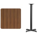 Flash Furniture XU-WALTB-3030-T2222B-GG 30" Square Bar Height Table - Walnut Laminate Top, Cast Iron Base thumbnail 2