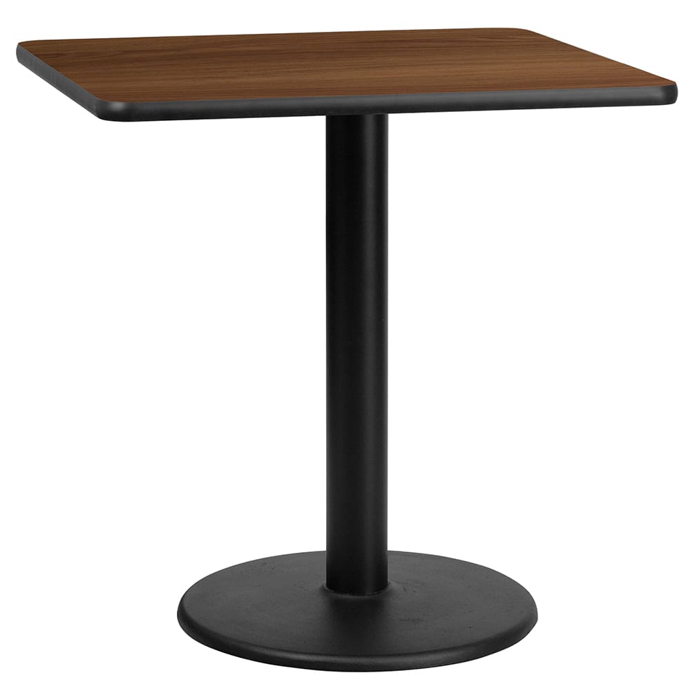 Flash Furniture XU-WALTB-3030-TR18-GG 30" Square Dining Height Table w/ Walnut Laminate Top - Cast Iron Base