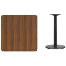 Flash Furniture XU-WALTB-3030-TR18-GG 30" Square Dining Height Table w/ Walnut Laminate Top - Cast Iron Base thumbnail 2