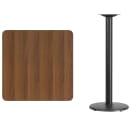 Flash Furniture XU-WALTB-3030-TR18B-GG 30" Square Bar Height Table - Walnut Laminate Top, Cast Iron Base thumbnail 2