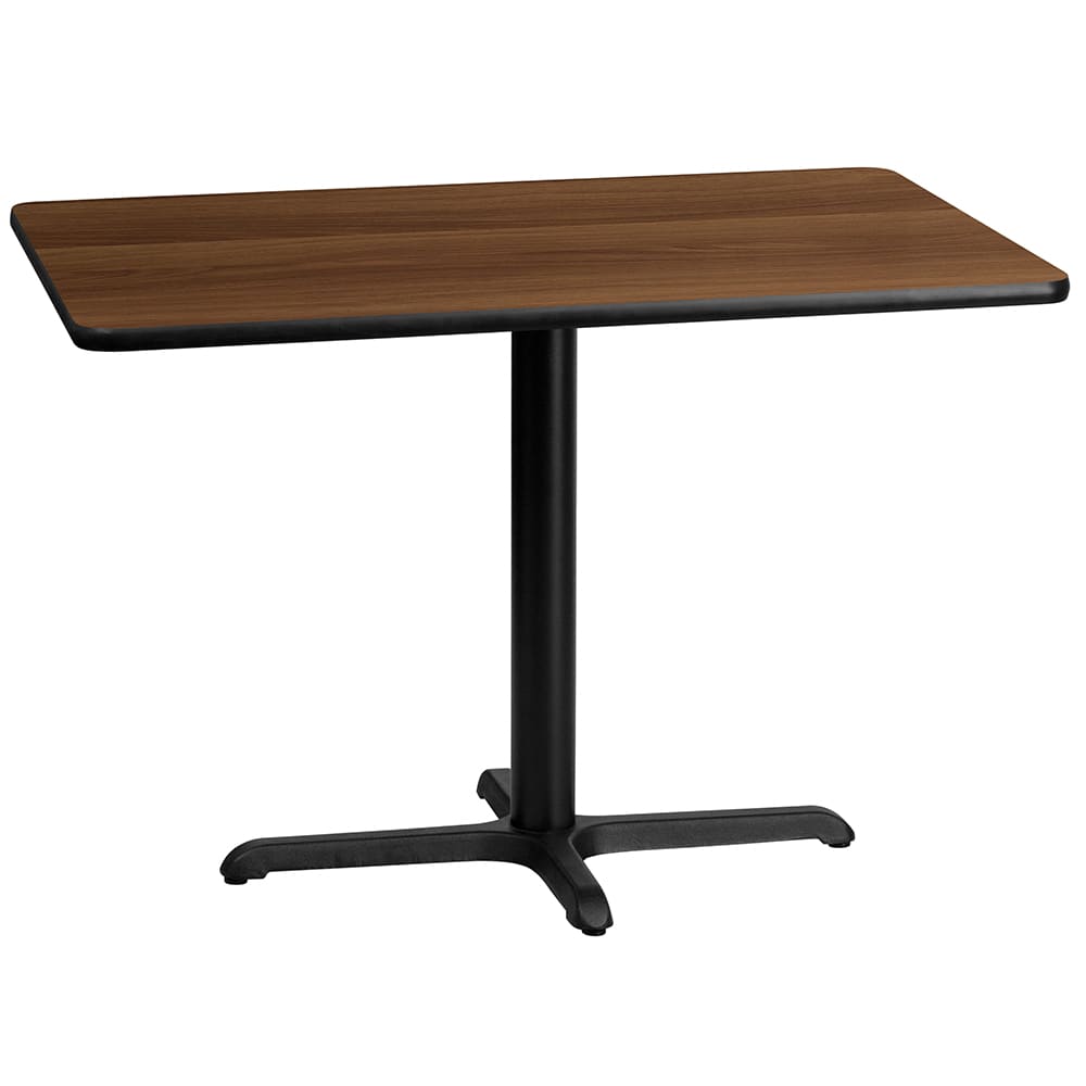 Flash Furniture XU-WALTB-3042-T2230-GG Rectangular Dining Height Table w/ Walnut Laminate Top - 42"W x 30"D, Cast Iron Base