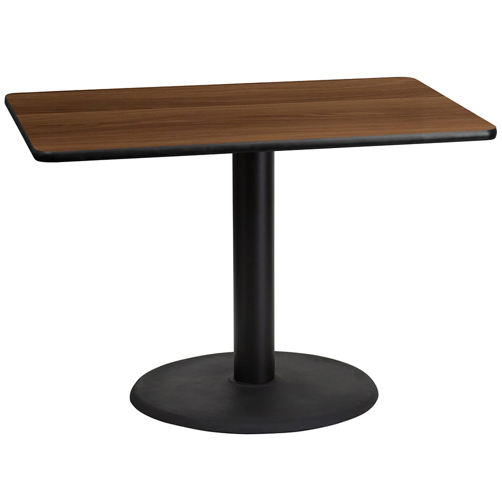 Flash Furniture XU-WALTB-3042-TR24-GG Rectangular Dining Height Table w/ Walnut Laminate Top - 42"W x 30"D, Cast Iron Base