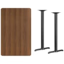 Flash Furniture XU-WALTB-3048-T0522B-GG Rectangular Bar Height Table w/ Walnut Laminate Top - 48"W x 30"D x 43 1/8"H, Cast Iron Base thumbnail 2