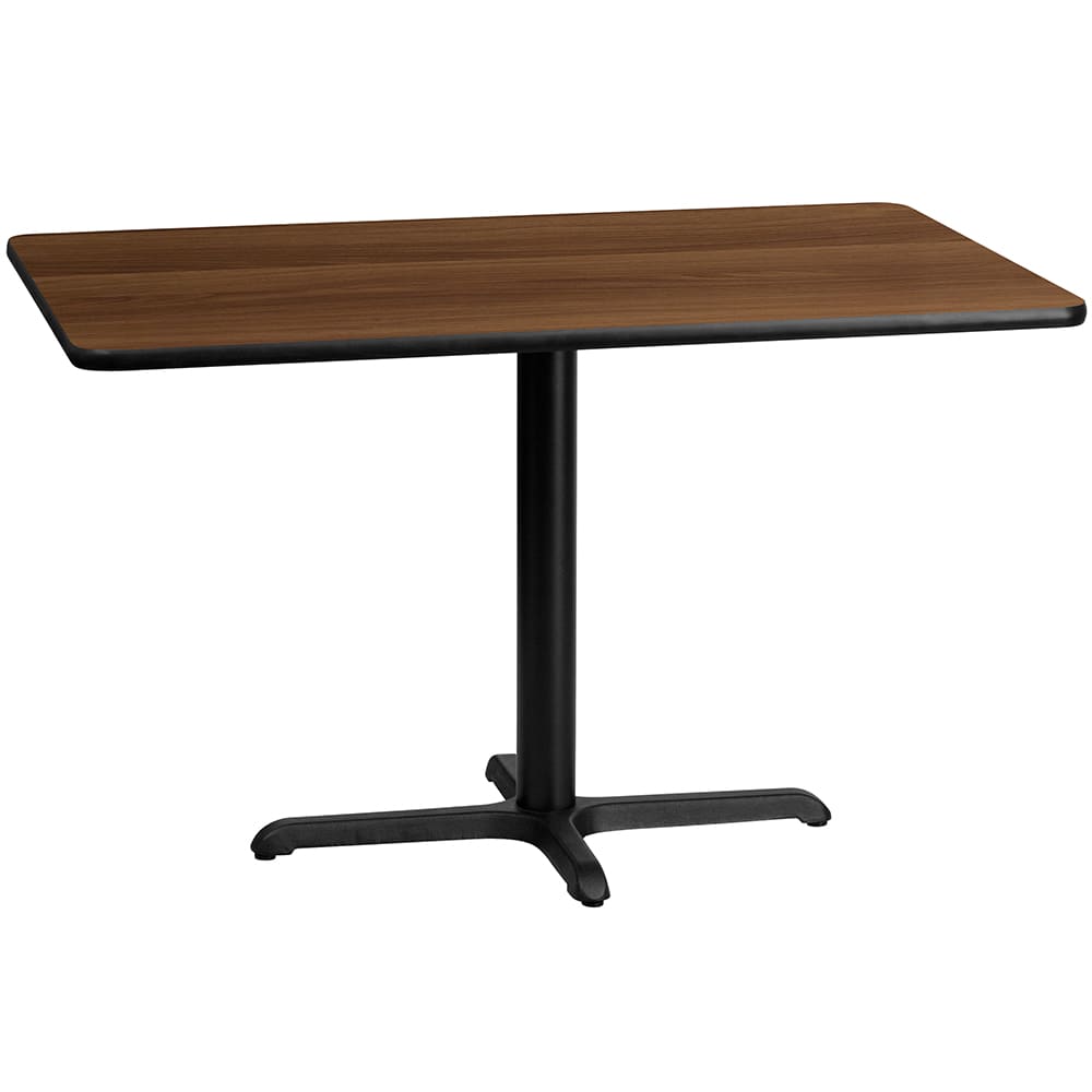 Flash Furniture XU-WALTB-3048-T2230-GG Rectangular Dining Height Table w/ Walnut Laminate Top - 48"W x 30"D, Cast Iron Base
