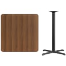 Flash Furniture XU-WALTB-3636-T3030B-GG 36" Square Bar Height Table - Walnut Laminate Top, Cast Iron Base thumbnail 2