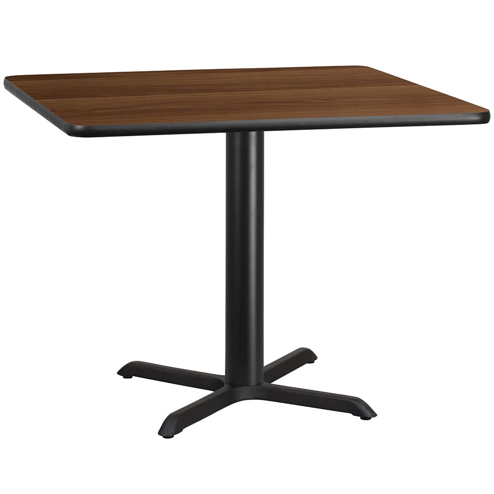 Flash Furniture XU-WALTB-4242-T3333-GG 42" Square Dining Height Table w/ Walnut Laminate Top - Cast Iron Base