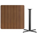 Flash Furniture XU-WALTB-4242-T3333B-GG 42" Square Bar Height Table - Walnut Laminate Top, Cast Iron Base thumbnail 2