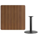 Flash Furniture XU-WALTB-4242-TR24-GG 42" Square Dining Height Table w/ Walnut Laminate Top - Cast Iron Base thumbnail 2