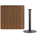 Flash Furniture XU-WALTB-4242-TR24B-GG 42" Square Bar Height Table - Walnut Laminate Top, Cast Iron Base thumbnail 2
