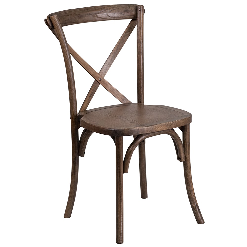Flash Furniture XU-X-EA-GG Stacking Chair w/ Cross Back - Ash Wood Frame, Early American Finish