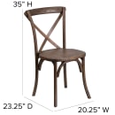 Flash Furniture XU-X-EA-GG Stacking Chair w/ Cross Back - Ash Wood Frame, Early American Finish thumbnail 2