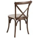 Flash Furniture XU-X-EA-NTC-GG Stacking Chair w/ Cross Back & Natural Cushion - Ash Wood Frame, Early American Finish thumbnail 4
