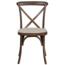 Flash Furniture XU-X-EA-NTC-GG Stacking Chair w/ Cross Back & Natural Cushion - Ash Wood Frame, Early American Finish thumbnail 5