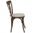 Flash Furniture XU-X-EA-NTC-GG Stacking Chair w/ Cross Back & Natural Cushion - Ash Wood Frame, Early American Finish thumbnail 6