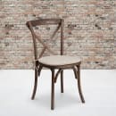 Flash Furniture XU-X-EA-NTC-GG Stacking Chair w/ Cross Back & Natural Cushion - Ash Wood Frame, Early American Finish thumbnail 9