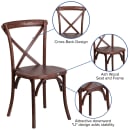Flash Furniture XU-X-MAH-GG Stacking Chair w/ Cross Back - Ash Wood Frame, Mahogany Finish thumbnail 3