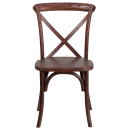 Flash Furniture XU-X-MAH-GG Stacking Chair w/ Cross Back - Ash Wood Frame, Mahogany Finish thumbnail 5