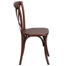Flash Furniture XU-X-MAH-GG Stacking Chair w/ Cross Back - Ash Wood Frame, Mahogany Finish thumbnail 6