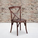 Flash Furniture XU-X-MAH-GG Stacking Chair w/ Cross Back - Ash Wood Frame, Mahogany Finish thumbnail 9