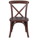 Flash Furniture XU-X-MAH-KID-GG Stacking Chair w/ Cross Back - Ash Wood Frame, Mahogany Finish thumbnail 4