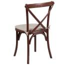 Flash Furniture XU-X-MAH-NTC-GG Stacking Chair w/ Cross Back & Natural Cushion - Ash Wood Frame, Mahogany Finish thumbnail 3