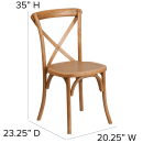 Flash Furniture XU-X-OAK-GG Stacking Chair w/ Cross Back - Ash Wood Frame, Oak Finish thumbnail 2