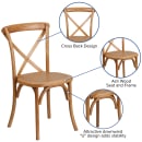 Flash Furniture XU-X-OAK-GG Stacking Chair w/ Cross Back - Ash Wood Frame, Oak Finish thumbnail 3