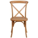 Flash Furniture XU-X-OAK-GG Stacking Chair w/ Cross Back - Ash Wood Frame, Oak Finish thumbnail 5
