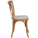 Flash Furniture XU-X-OAK-NTC-GG Stacking Chair w/ Cross Back & Natural Cushion - Ash Wood Frame, Oak Finish thumbnail 2