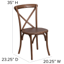 Flash Furniture XU-X-PEC-GG Stacking Chair w/ Cross Back - Ash Wood Frame, Pecan Finish thumbnail 2