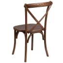 Flash Furniture XU-X-PEC-GG Stacking Chair w/ Cross Back - Ash Wood Frame, Pecan Finish thumbnail 4