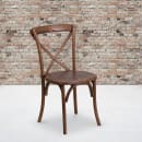 Flash Furniture XU-X-PEC-GG Stacking Chair w/ Cross Back - Ash Wood Frame, Pecan Finish thumbnail 9