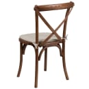Flash Furniture XU-X-PEC-NTC-GG Stacking Chair w/ Cross Back & Natural Cushion - Ash Wood Frame, Pecan Finish thumbnail 3