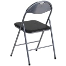 Flash Furniture YB-YJ806H-GG Folding Chair w/ Black Vinyl Back & Seat - Metal Frame, Silver thumbnail 4
