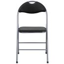 Flash Furniture YB-YJ806H-GG Folding Chair w/ Black Vinyl Back & Seat - Metal Frame, Silver thumbnail 5