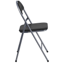 Flash Furniture YB-YJ806H-GG Folding Chair w/ Black Vinyl Back & Seat - Metal Frame, Silver thumbnail 6