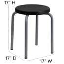 Flash Furniture YK01B-GG Stackable Stool w/ Black Plastic Seat - Steel Frame thumbnail 2