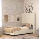 Flash Furniture YK-1077-BEIGE-T-GG Twin Size Platform Bed Frame w/ Wingback Headboard - Plastic, Beige thumbnail 4